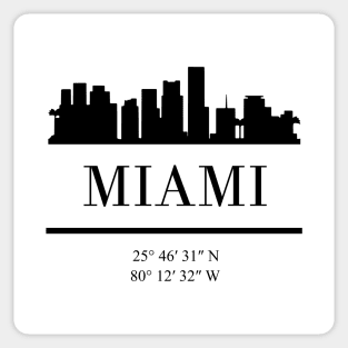 MIAMI FLORIDA BLACK SILHOUETTE SKYLINE ART Sticker